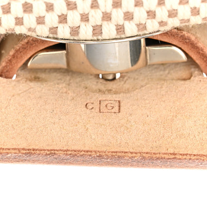Hermes Toile Vache Calfskin Herbag 30 PM Black Natural 9 of 12