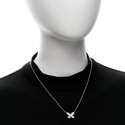 Graff 18K White Gold Small Diamond Butterfly Pendant Pave Necklace 2 of 5