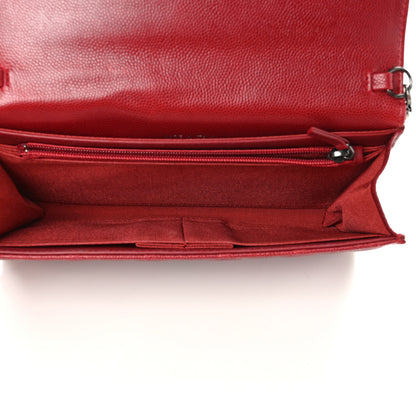Chanel Caviar Quilted Wallet on Removable Chain Red 6 of 12
