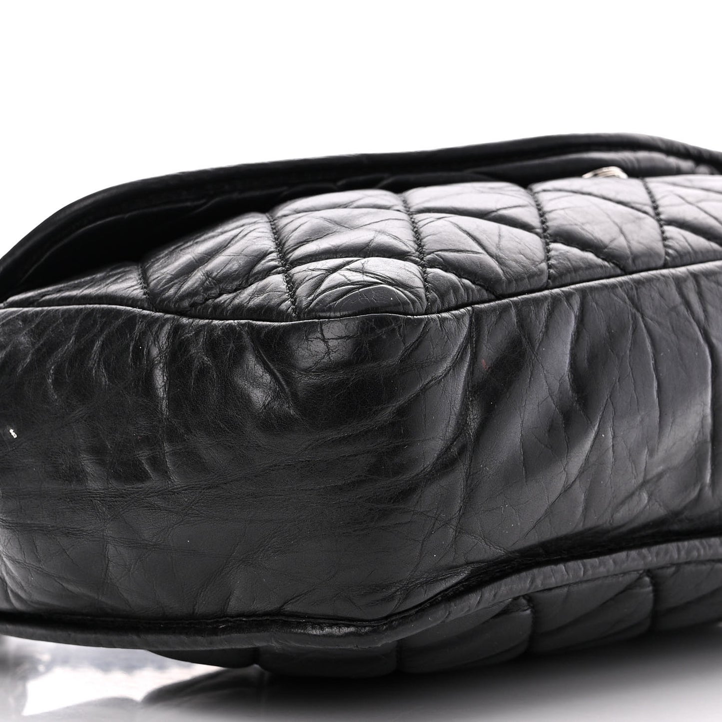Aged Calfskin Vintage Ligne Flap Black