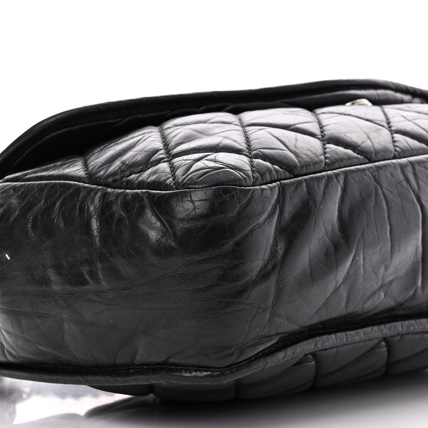 Chanel Aged Calfskin Vintage Ligne Flap Black 9 of 10