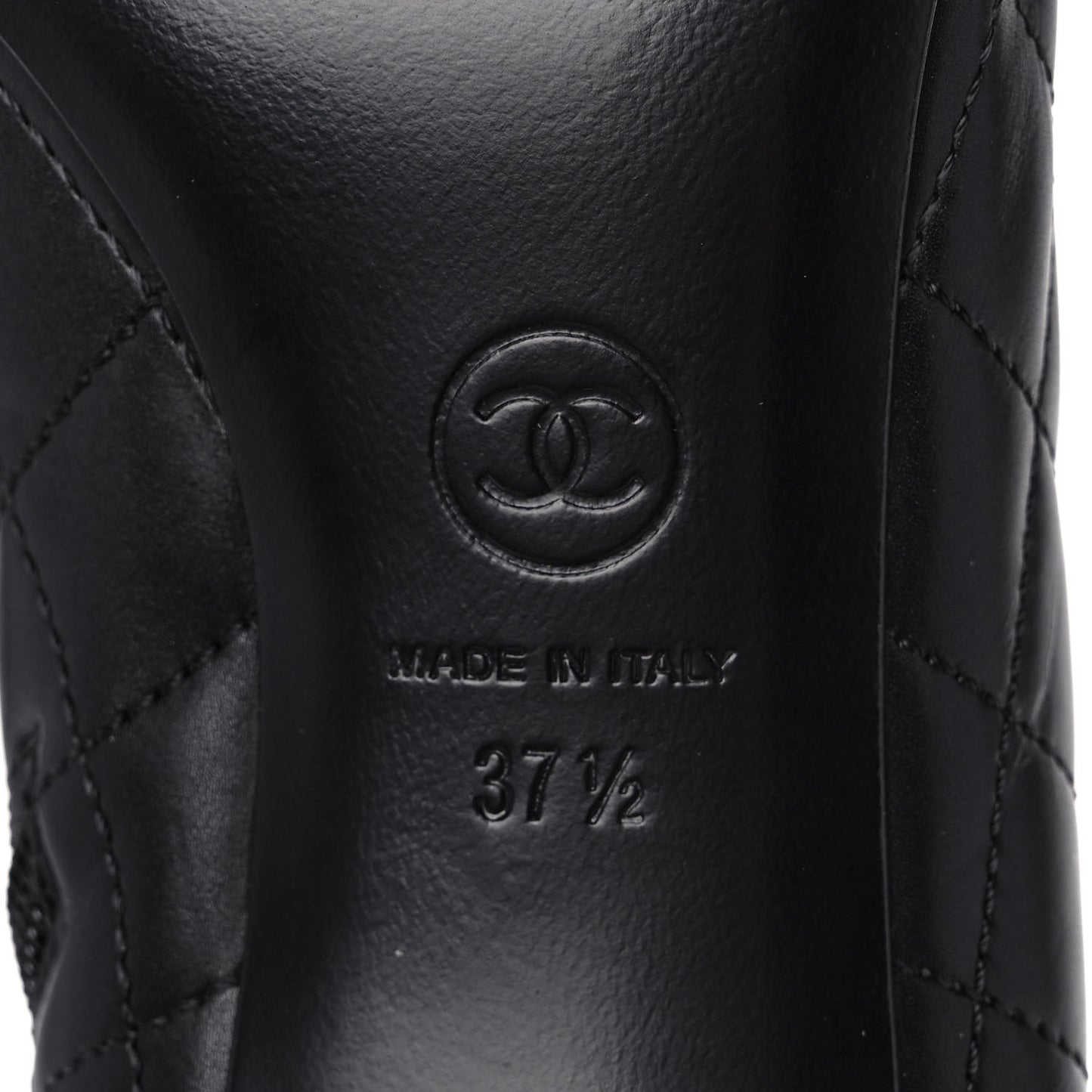 Calfskin Quilted Cap Toe Short Boots 37.5 Black