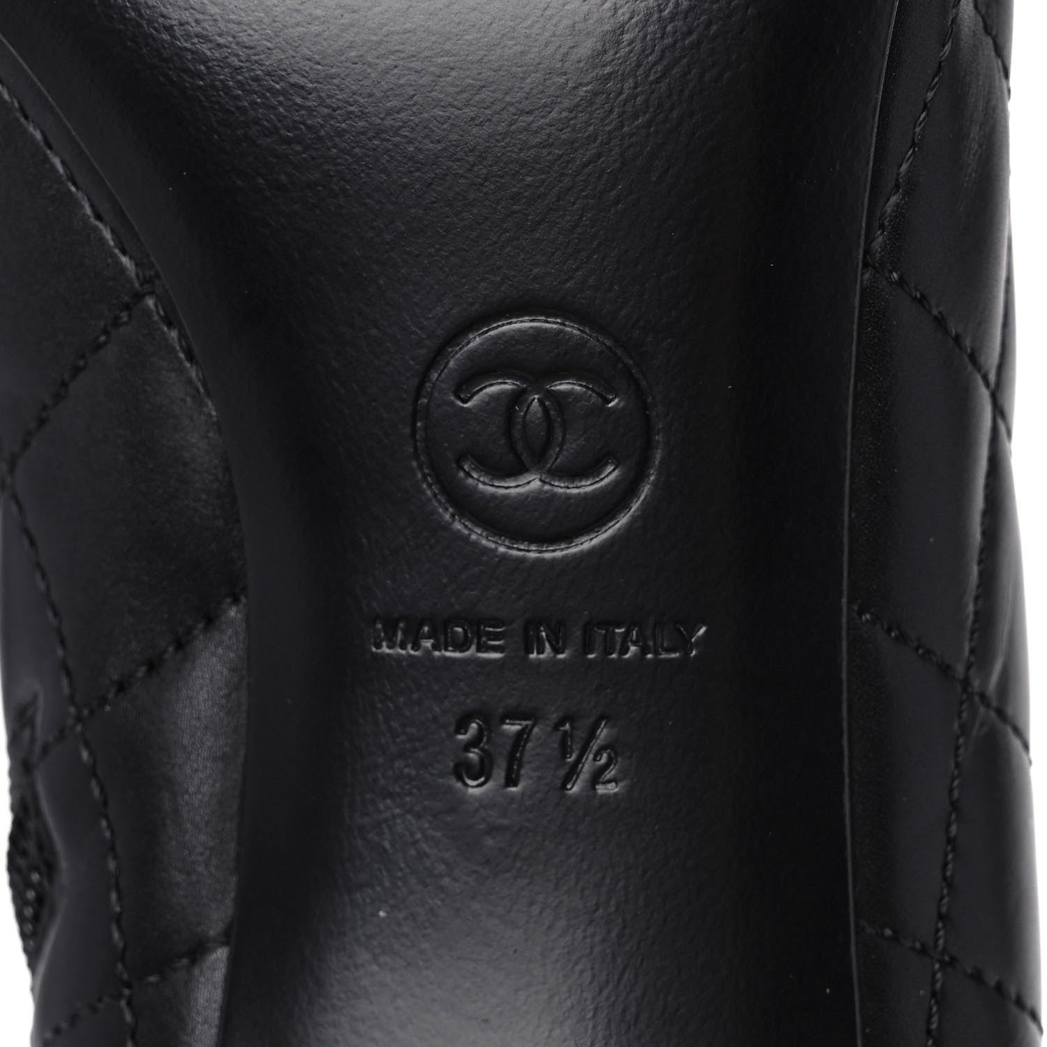 Chanel Calfskin Quilted Cap Toe Short Boots 37.5 Black 6 of 8
