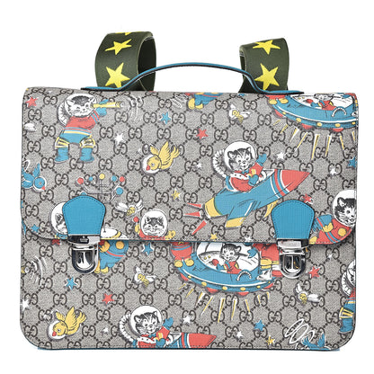 Gucci GG Supreme Monogram Space Cats Childrens Backpack Blue 1 of 13