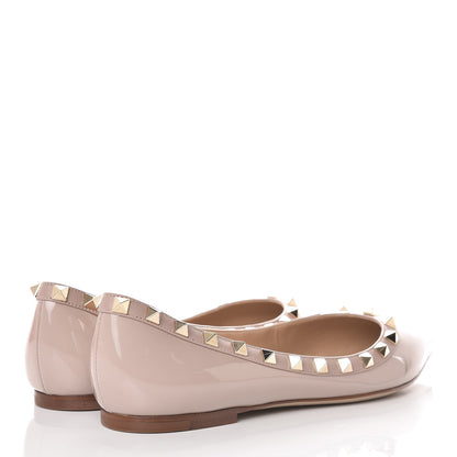 Valentino Garavani Patent Rockstud Ballerina Flats 36.5 Poudre 4 of 10