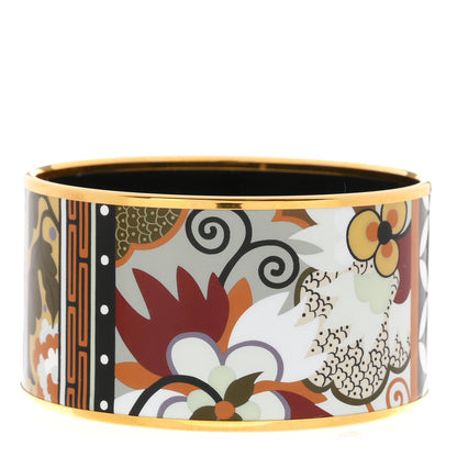 Hermes Enamel Printed Extra Wide La Femme Aux Semelles de Vent Bracelet 65 3 of 5
