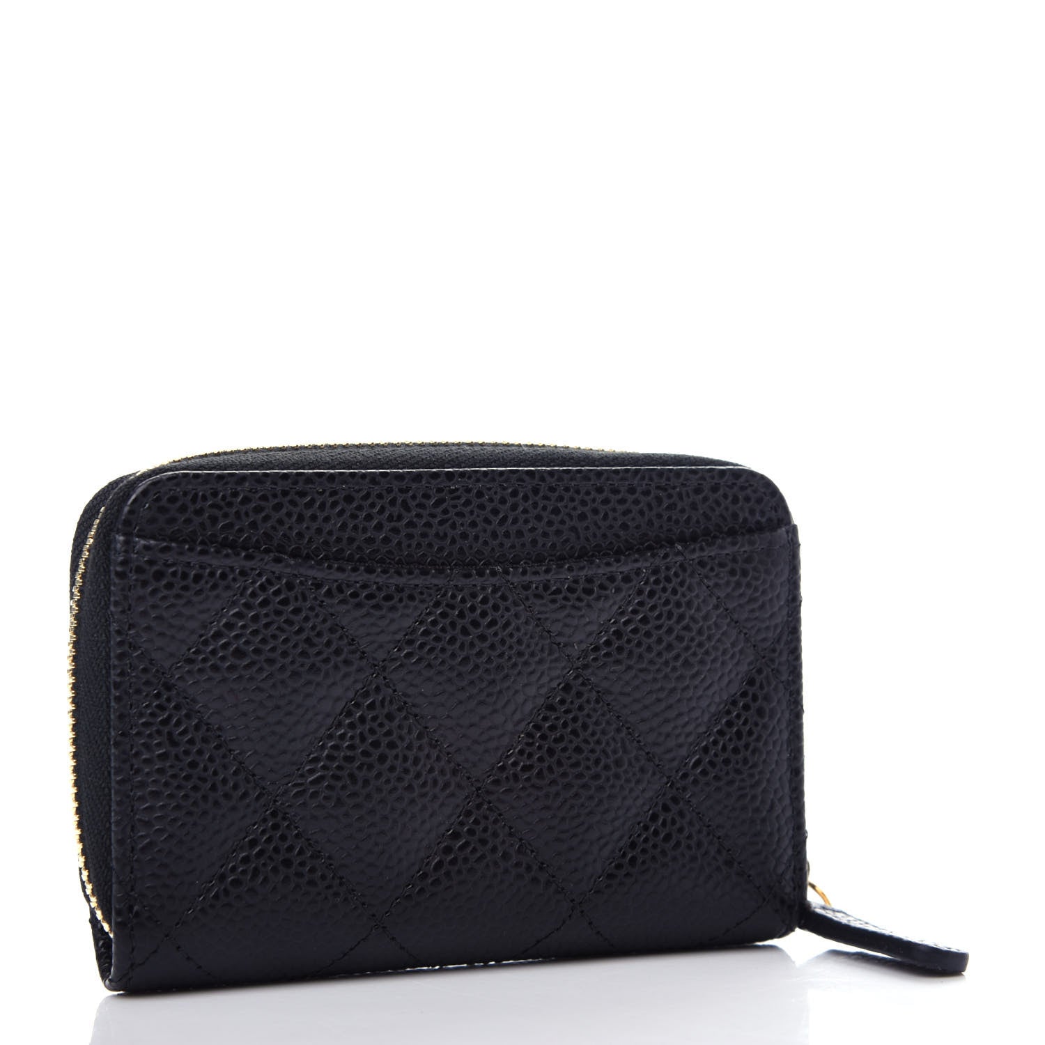 Chanel Caviar Quilted Zip Coin Purse Black 3 of 8