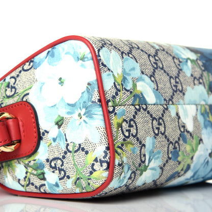 Gucci GG Supreme Monogram Blooms Mini Boston Navy Blue Hibiscus 9 of 10