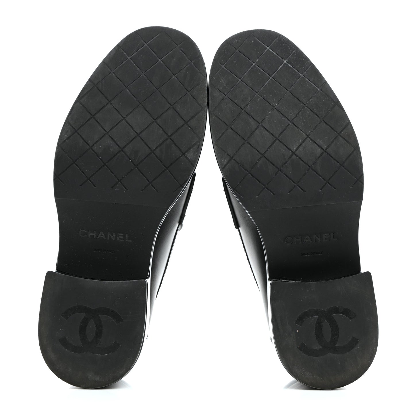 Calfskin CC Platform Loafers 36 Black