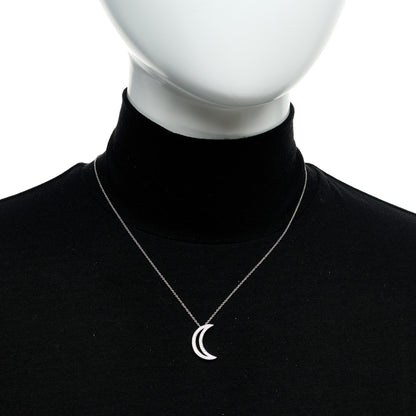 Tiffany Platinum Diamond Moon Pendant Necklace 2 of 5