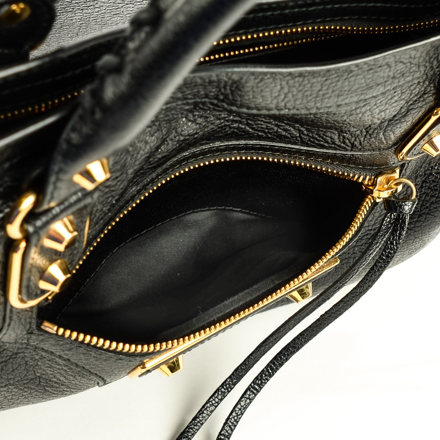 Balenciaga Chevre Gold Metallic Edge Hardware City Black 9 of 12