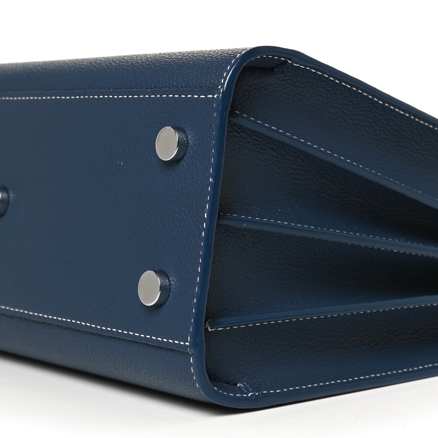 Saint Laurent Grained Calfskin Topstitch Baby Sac De Jour Denim 11 of 11