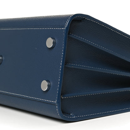 Saint Laurent Grained Calfskin Topstitch Baby Sac De Jour Denim 11 of 11