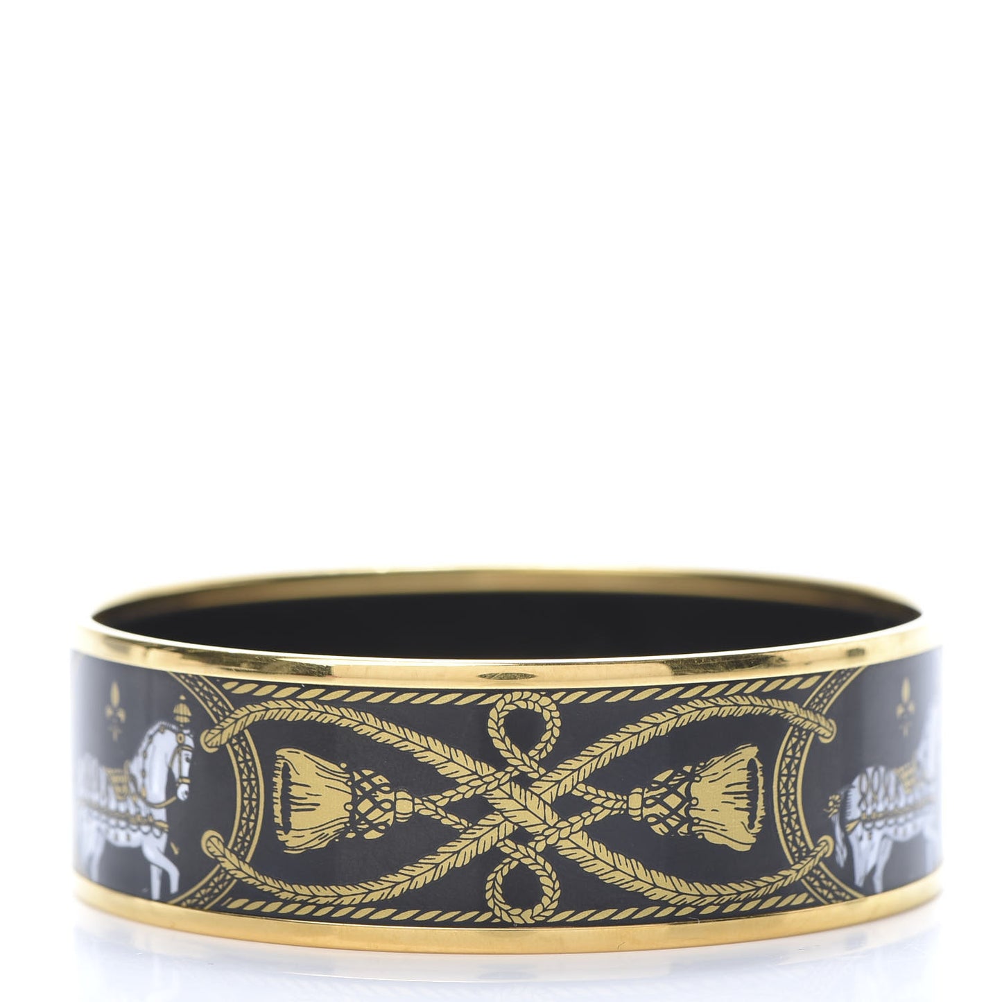 Enamel Printed Wide Grand Apparat Bracelet 70 Black