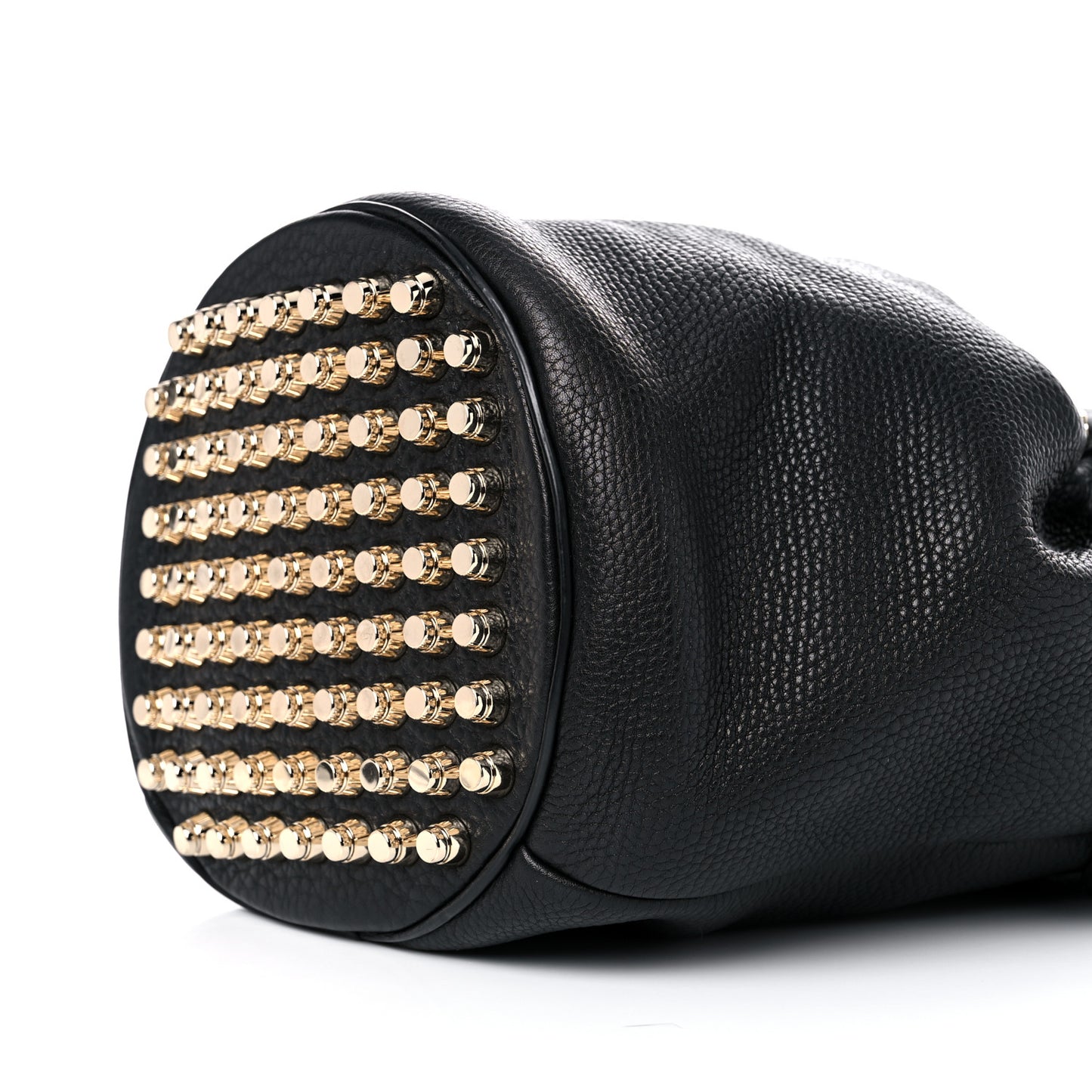 Pebbled Lambskin Diego Bucket Black Gold Hardware