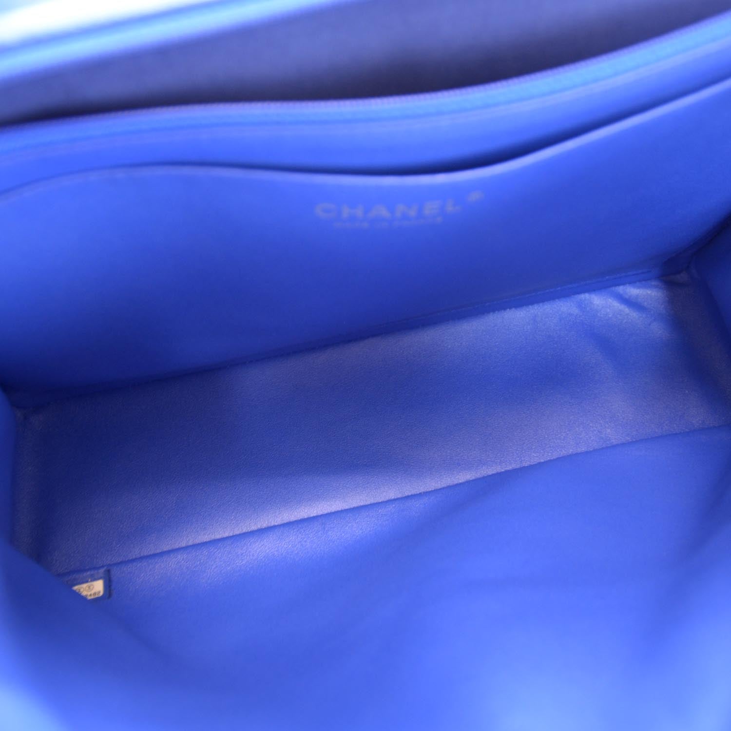 Chanel Lambskin Maxi Flap Blue Roi 9 of 10