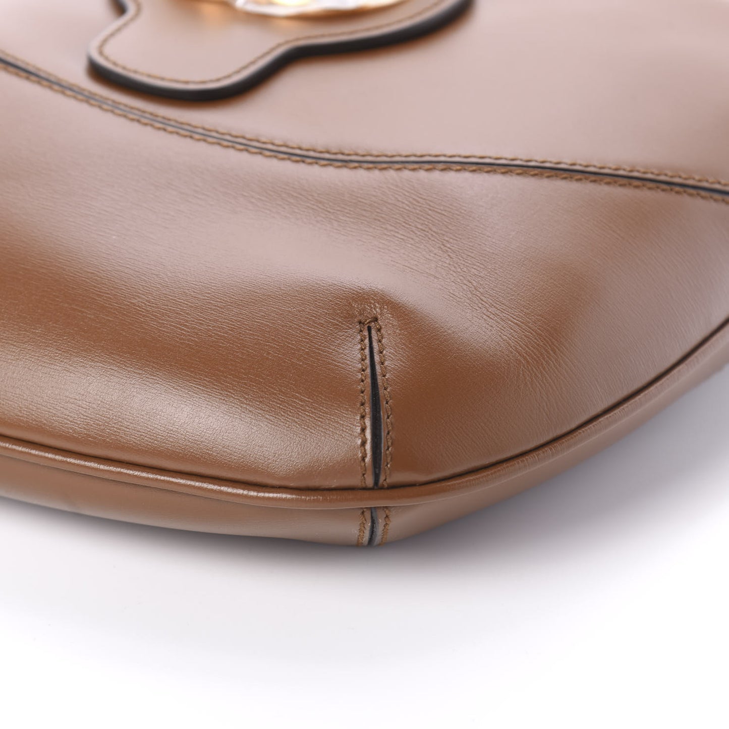 Boarded Plutone Calfskin Medium Arli Shoulder Bag Nocciola