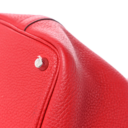 Hermes Taurillon Clemence Picotin Lock 18 PM Rouge Casaque 9 of 13