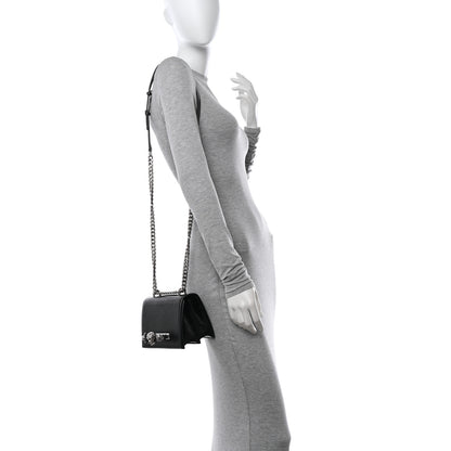 Alexander McQueen Lizard Embossed Calfskin Knuckle Crossbody Black 2 of 12