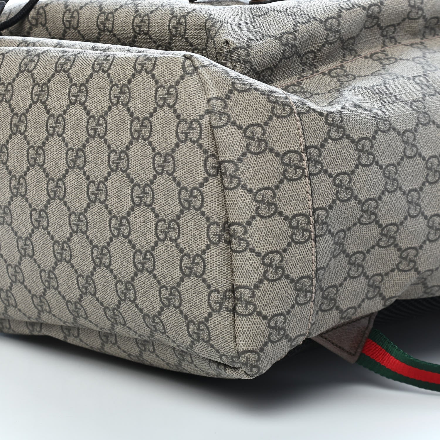 Gucci Soft GG Supreme Monogram Neo Vintage Double Buckle Backpack Beige New Acero Crop 6 of 9
