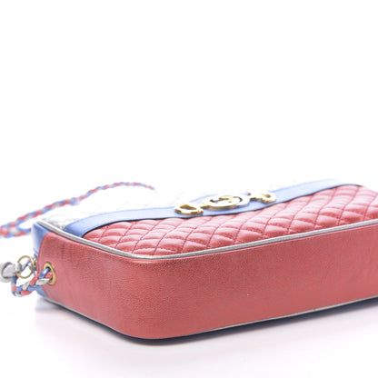 Gucci Laminated Nappa Trapuntata Small Zumi Shoulder Bag Rosso Marine Argento 9 of 10