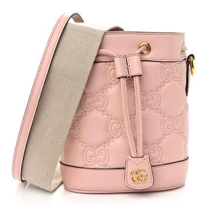 Gucci Calfskin GG Matelasse Bucket Bag Perfect Pink Natural 1 of 12