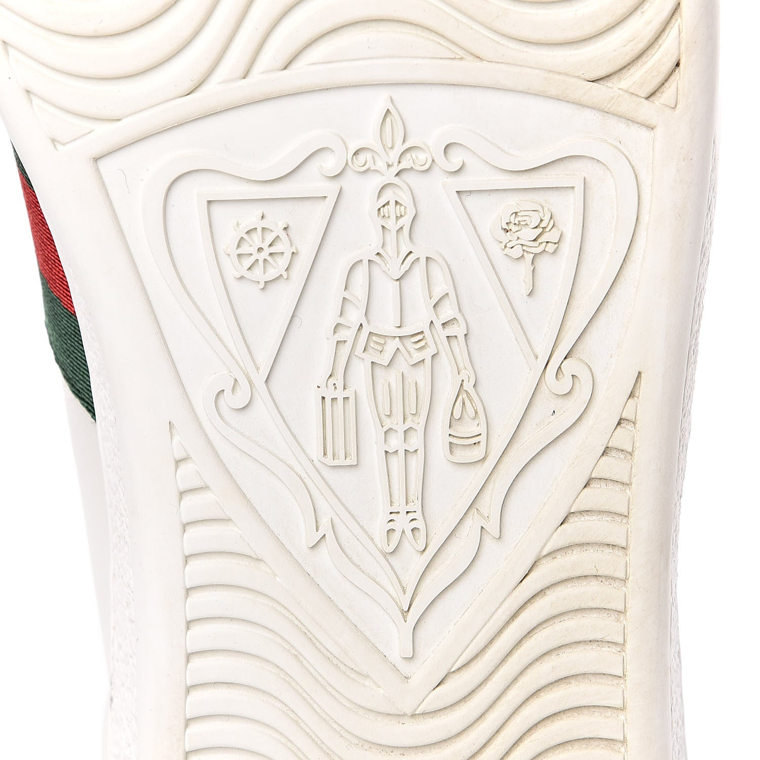 Gucci Calfskin Ayers Bee Embroidered Womens Ace Sneakers 39 White Green 6 of 12