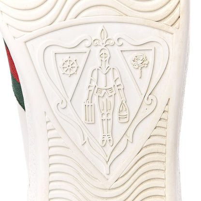 Gucci Calfskin Ayers Bee Embroidered Womens Ace Sneakers 39 White Green 6 of 12