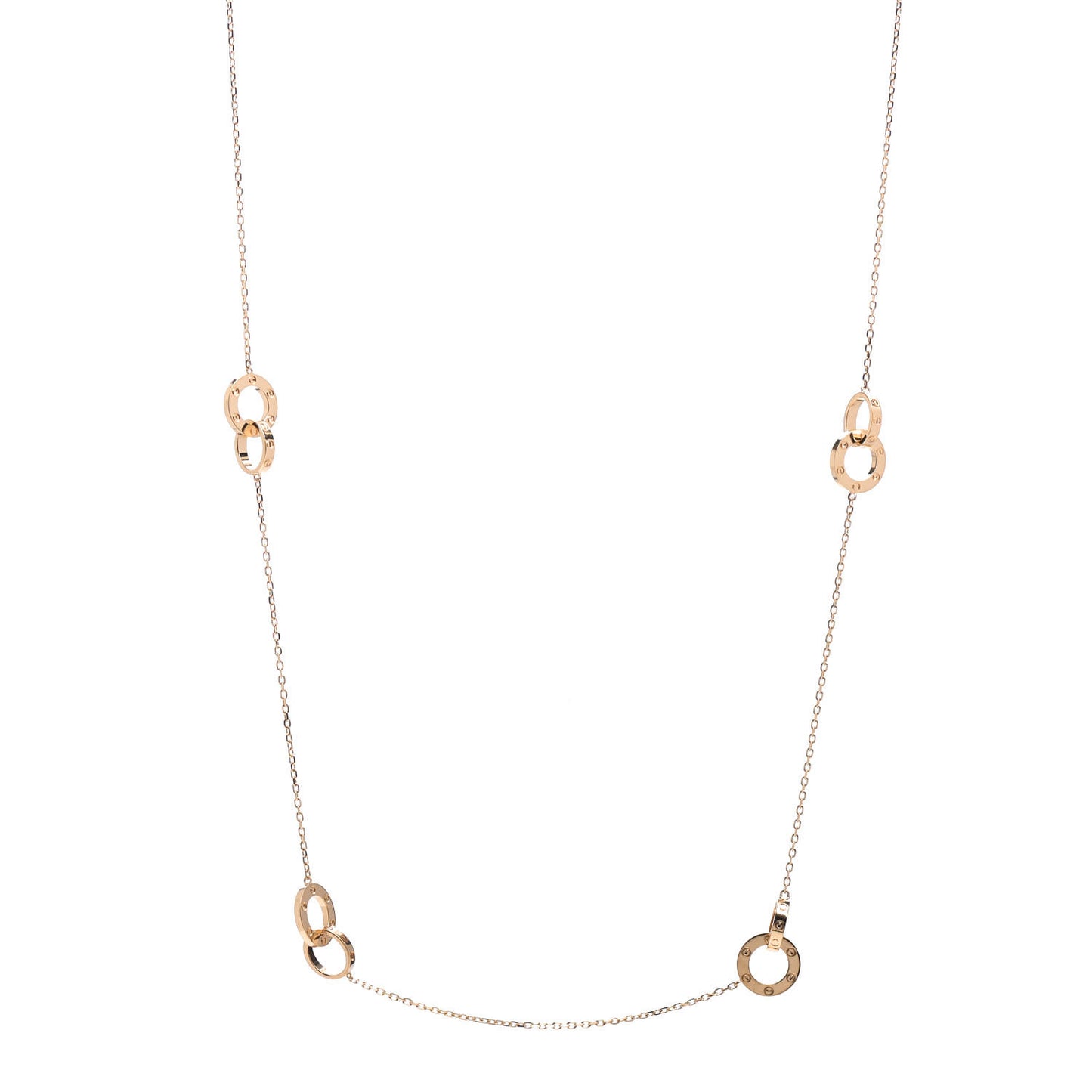 18K Yellow Gold LOVE Long Station Necklace