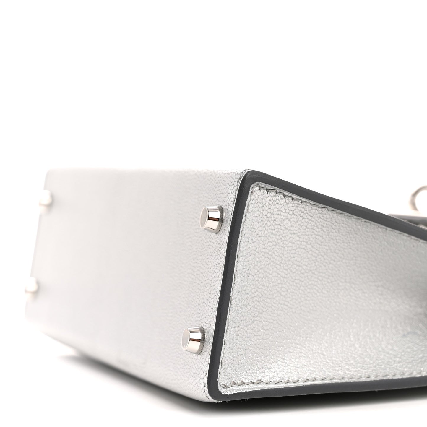 Metallic Chevre Chamkilight Mini Kelly Sellier 20 Argent