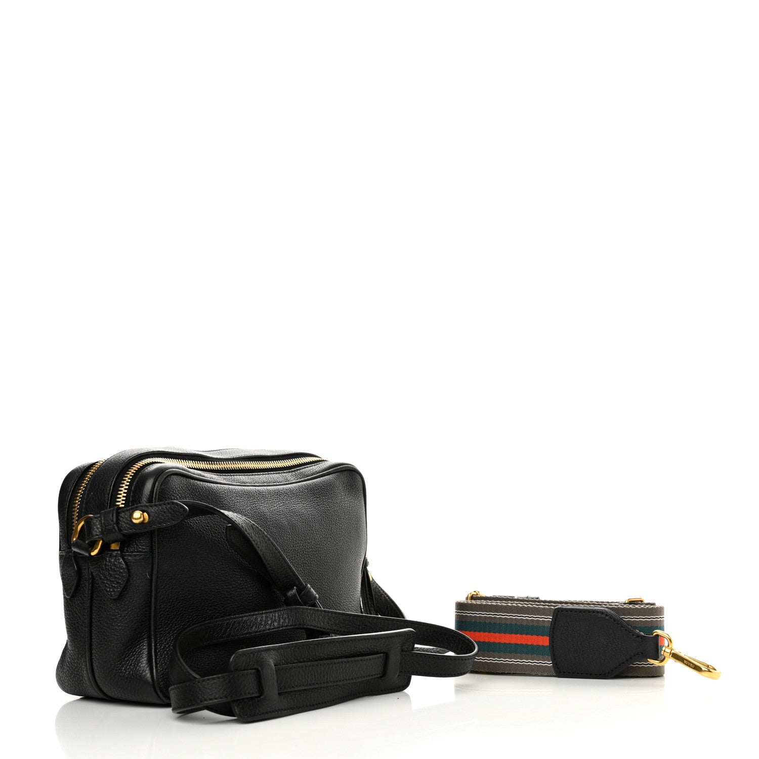 Prada Vitello Daino Medium Double Zip Shoulder Bag Black 3 of 12