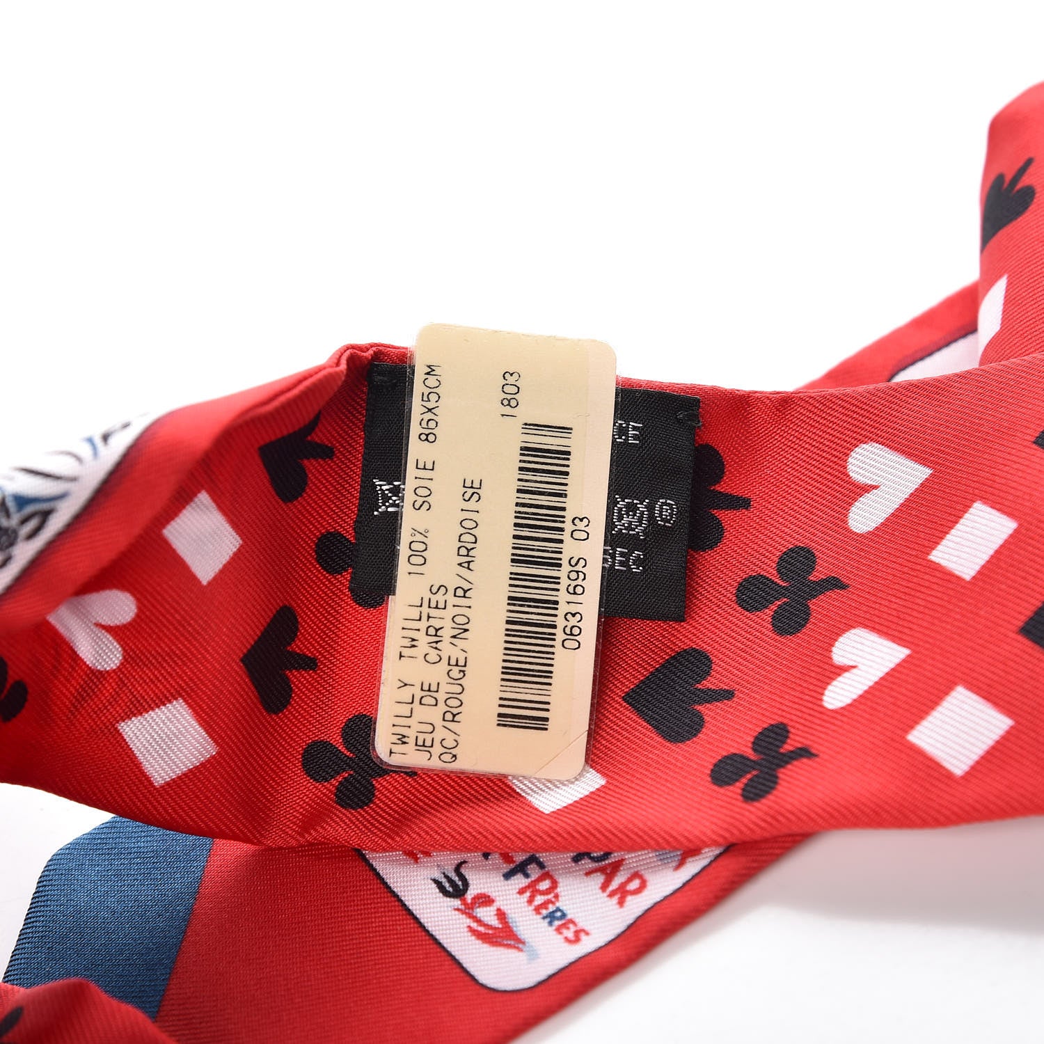 Hermes Silk Jeu de Cartes Twilly Rouge Noir Ardoise 4 of 4