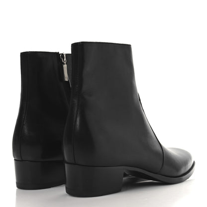 Saint Laurent Calfskin Mens Wyatt 40 Zip Boots 42 Black 5 of 10
