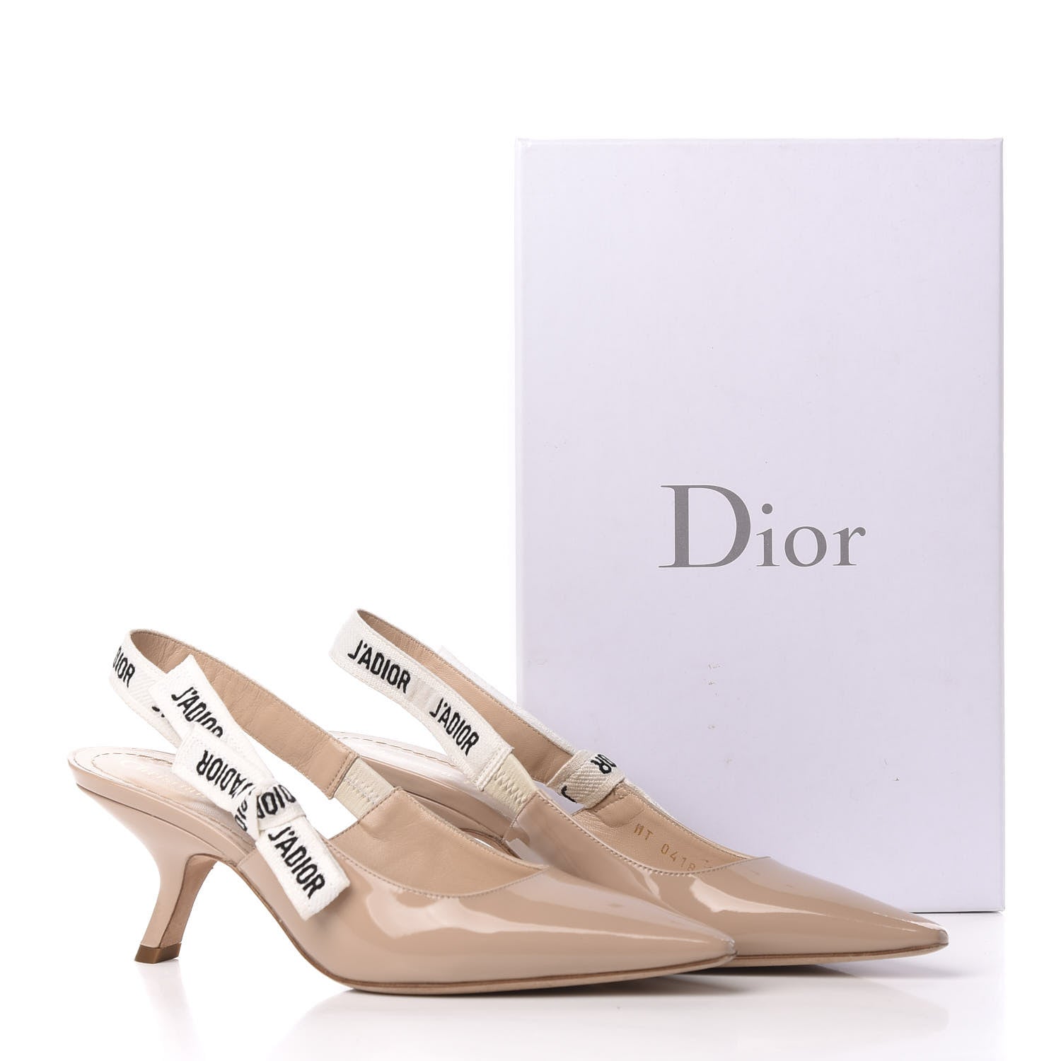 Christian Dior Patent Ribbon J'Adior Slingback 65mm Pumps 37.5 Nude 12 of 12