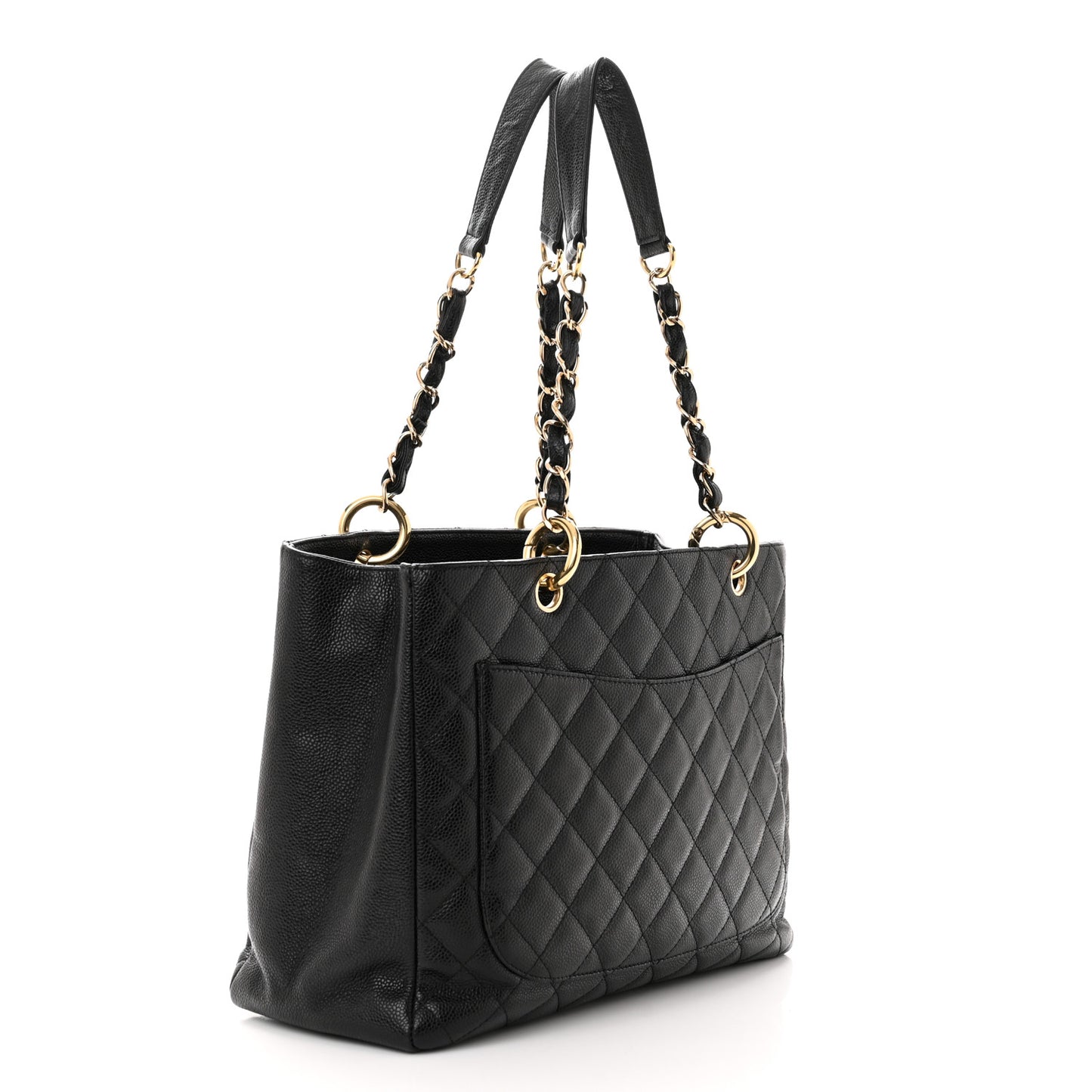 Caviar Quilted Grand Shopping Tote GST Black