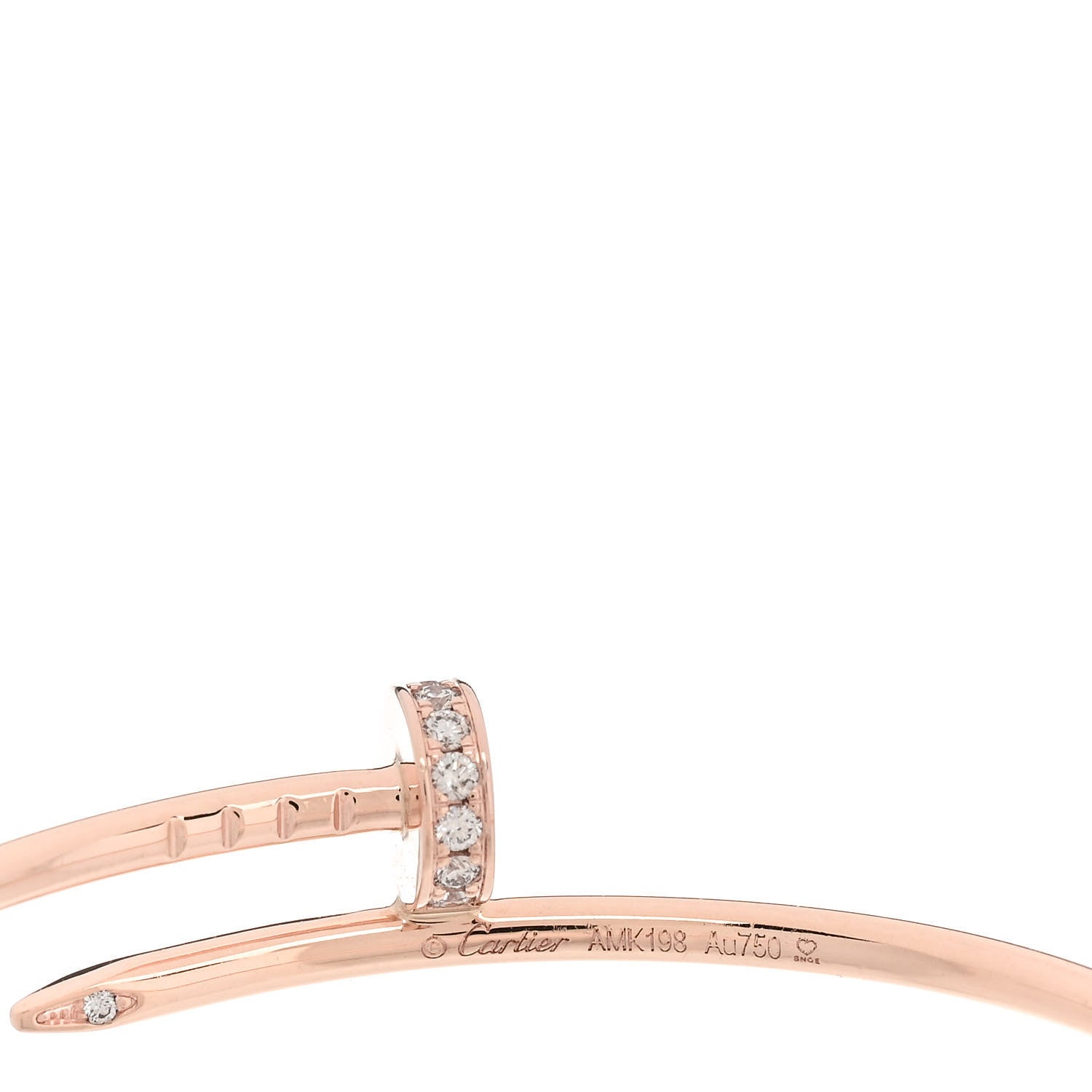 Cartier 18K Pink Gold Diamond Juste Un Clou Hoop Earrings 4 of 4