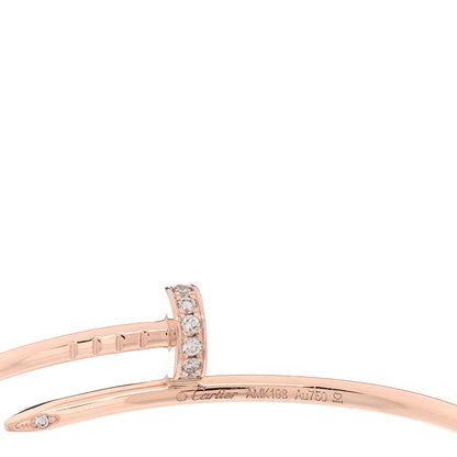 Cartier 18K Pink Gold Diamond Juste Un Clou Hoop Earrings 4 of 4