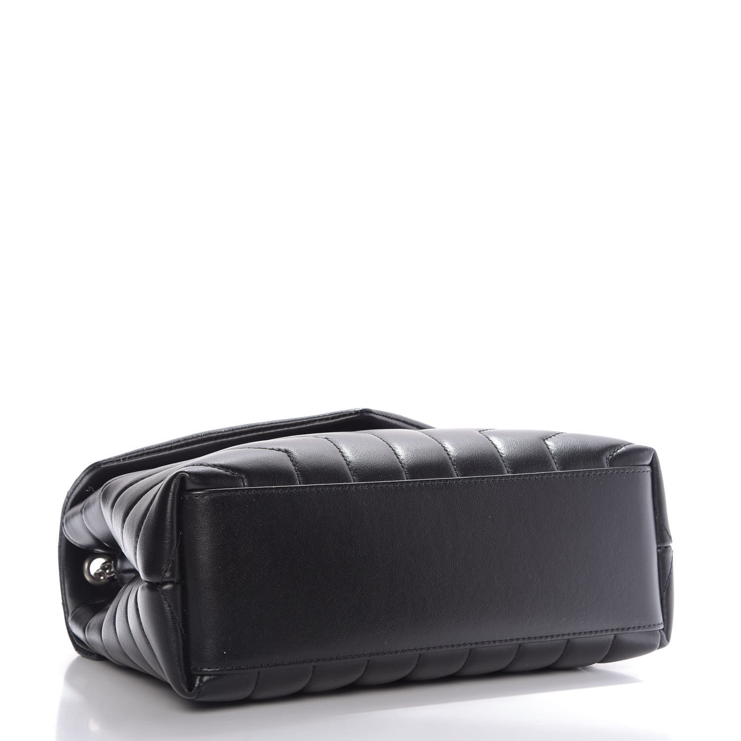 Calfskin Y Quilted Monogram Small Loulou Chain Satchel Black