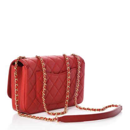 Chanel Caviar Quilted Small CC Filigree Flap Red 3 of 10
