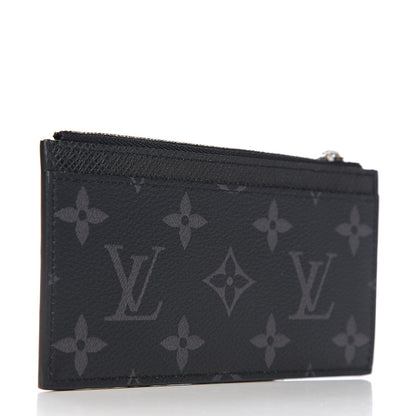 Louis Vuitton Monogram Eclipse Taiga Coin Card Holder 2 of 6