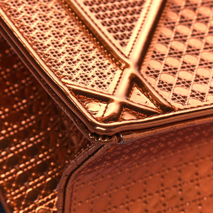 Christian Dior Metallic Patent Micro-Cannage Small Diorama Flap Bag Orange 10 of 14
