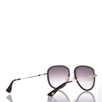 Gucci Web Aviator Sunglasses GG0062S Green Red 4 of 8