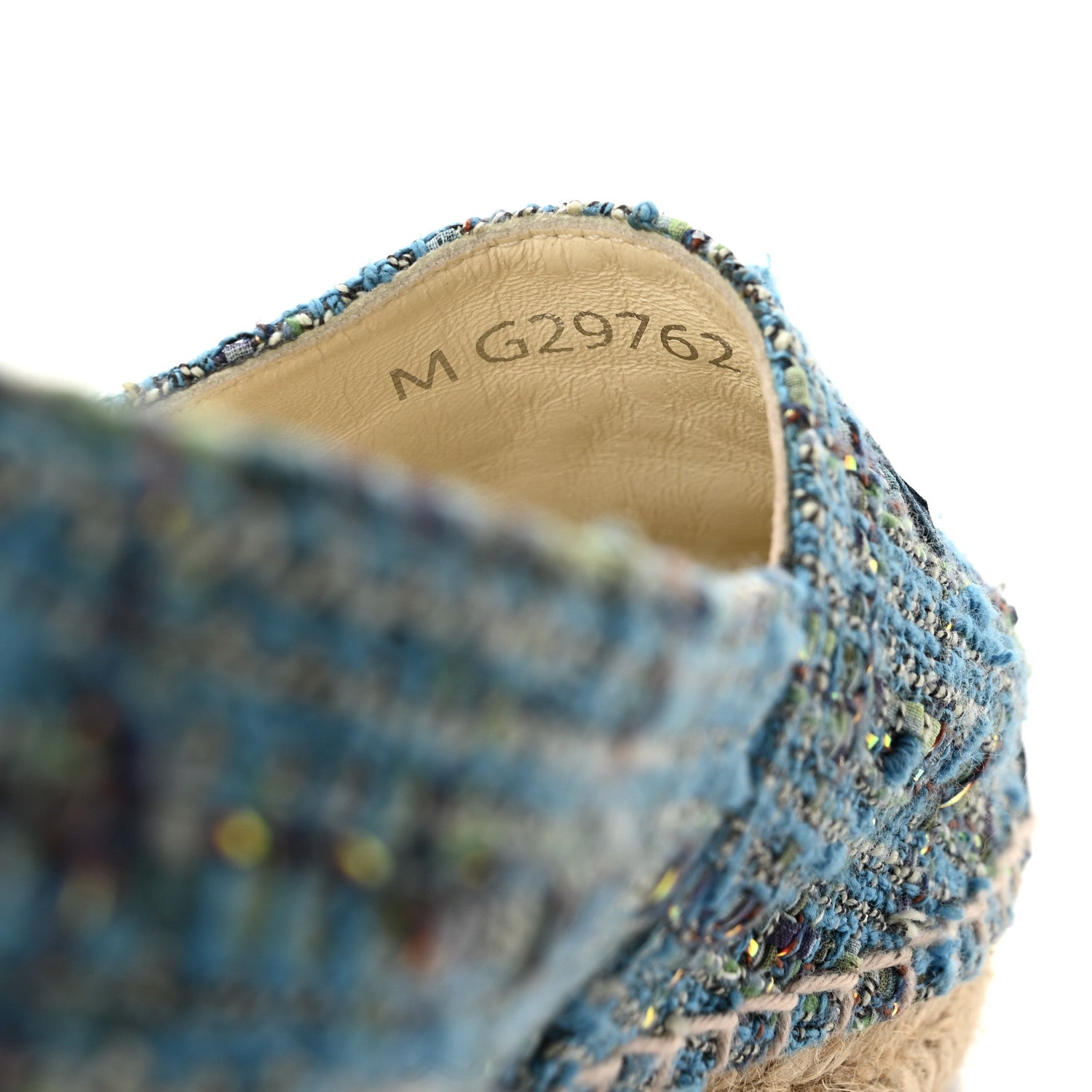Chanel Tweed Lambskin CC Espadrilles 38 Blue 1958285 – FASHIONPHILE