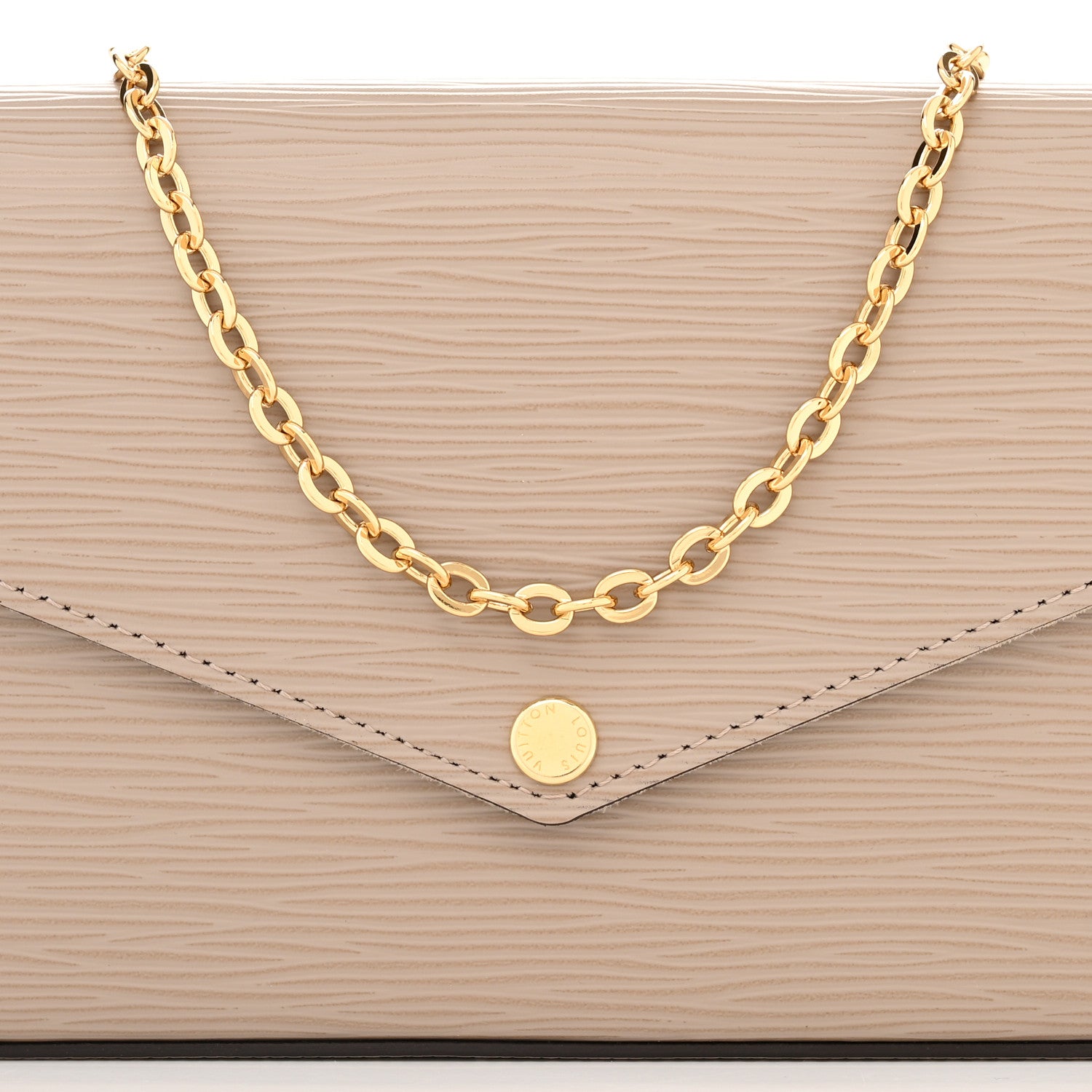 Louis Vuitton Epi Felicie Pochette Chain Wallet Galet 7 of 10