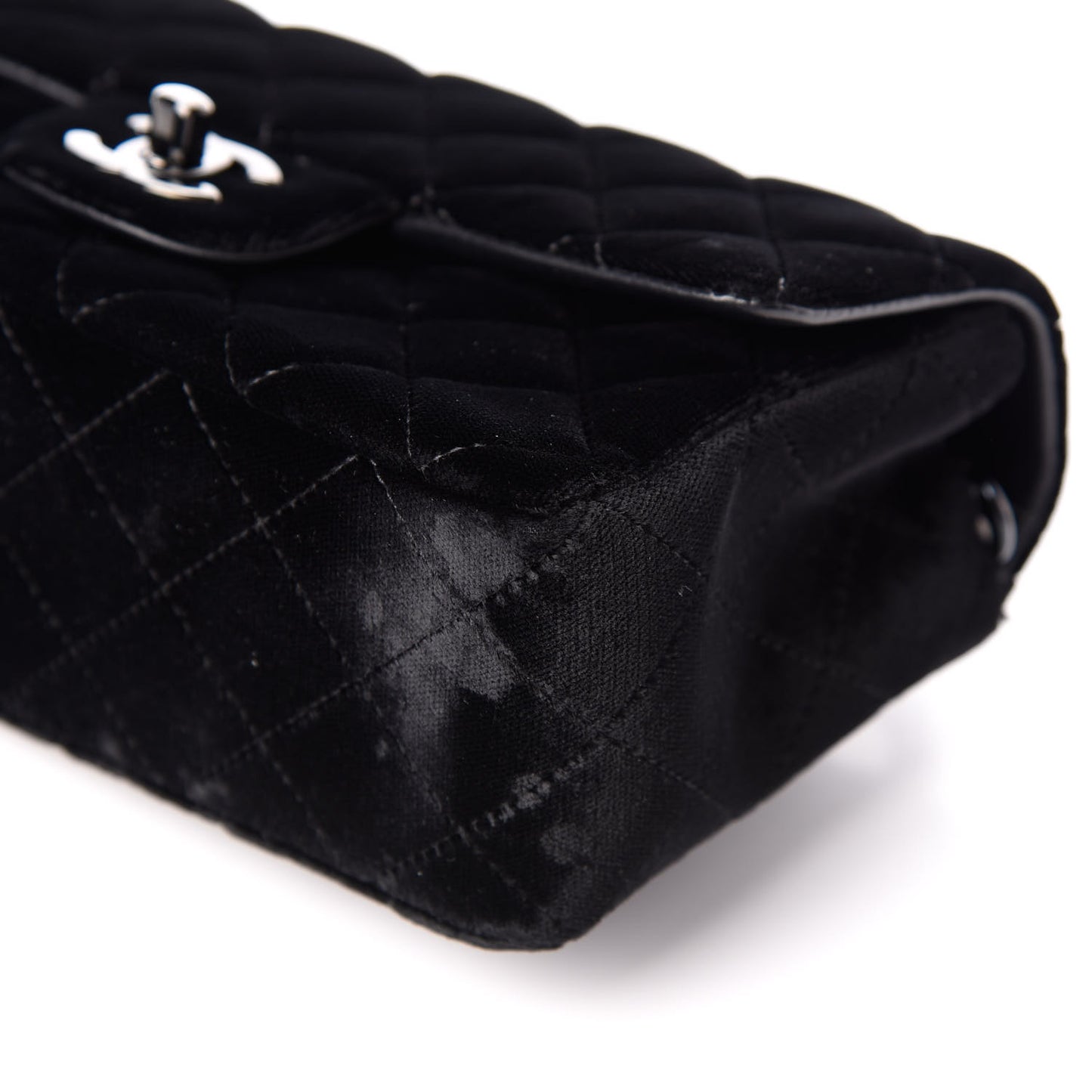 Velvet Quilted Mini Rectangular Flap So Black