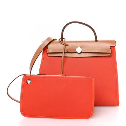 Hermes Vache Hunter Toile Herbag Zip 31 PM Capucine Fauve 3 of 11