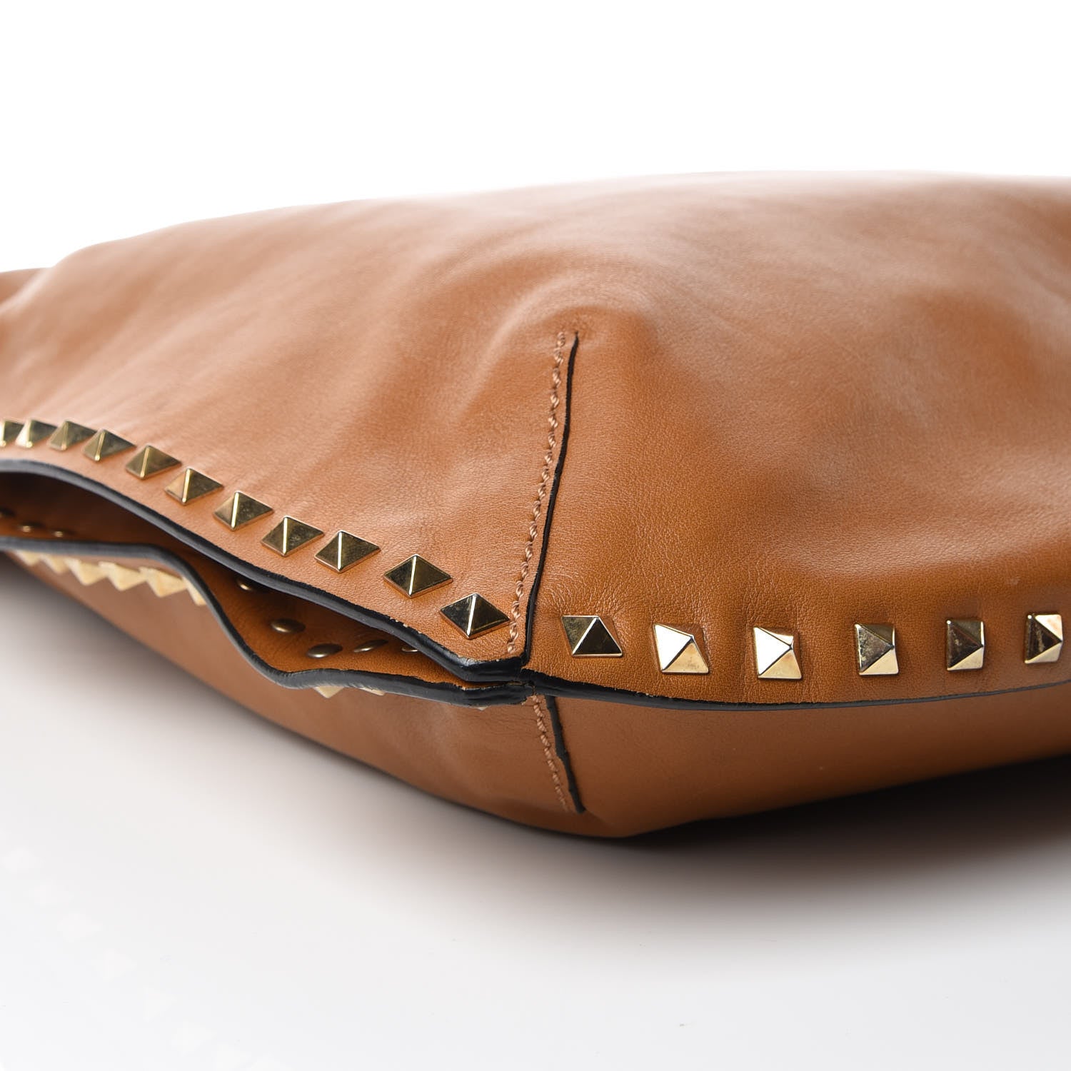 Valentino Garavani Vitello Rockstud Hobo Camel 6 of 12