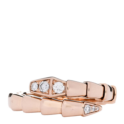 Bulgari 18K Rose Gold Diamond Serpenti Viper Single Spiral Ring 51 5.75 -  53 6.5 1 of 5
