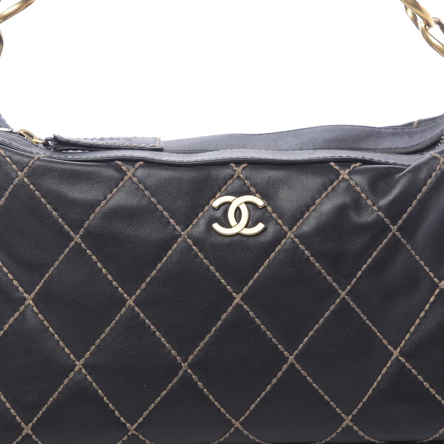 Calfskin Wild Stitch Hobo Black
