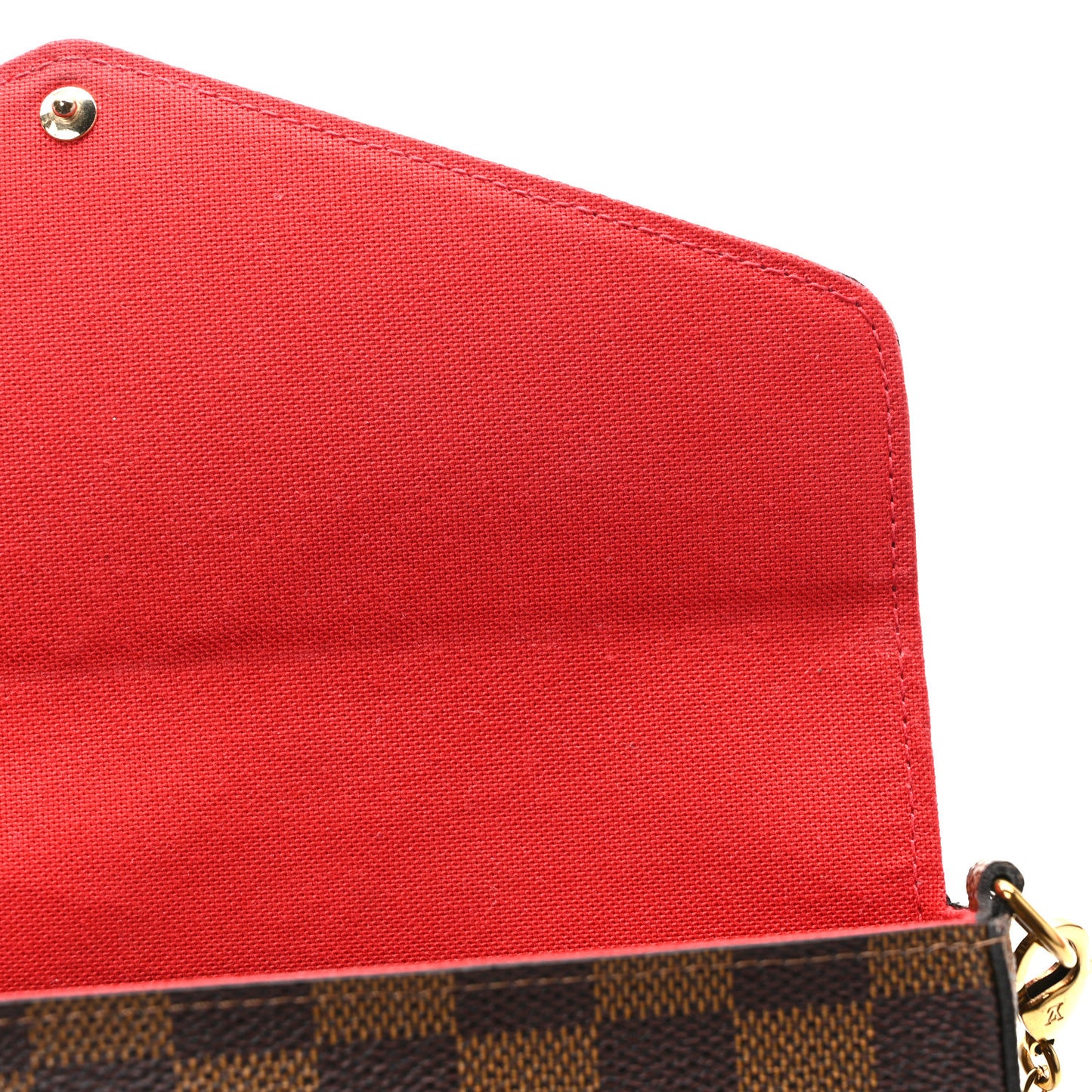 LOUIS VUITTON Damier Ebene Pochette Felicie Chain Wallet